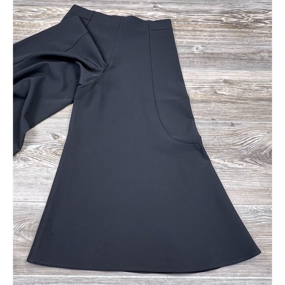 Christina Karen Flared Leg Trousers Black Cropped Minimalist Modern Chic Size XS - Picture 6 of 16